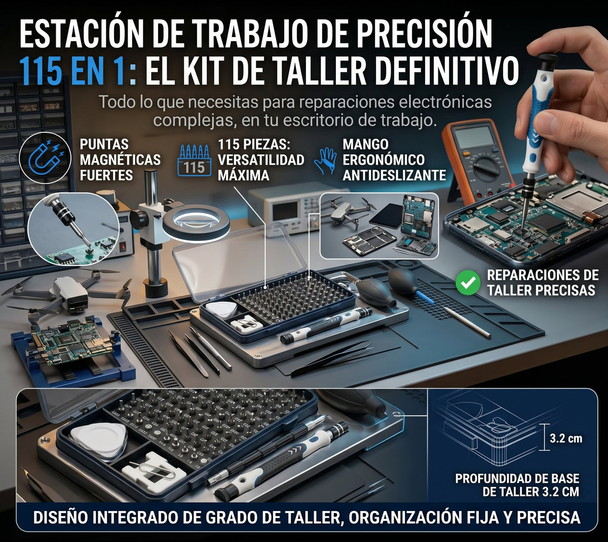 Juego de Destornilladores de Precisión 115 en 1